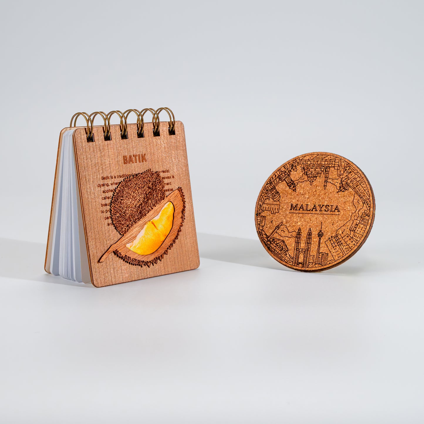 Custom Made Wooden Notebook and Coaster