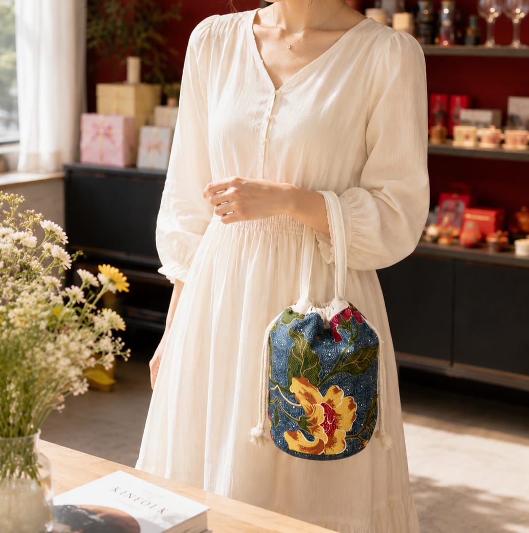 Batik Bloom Bucket Bag 001