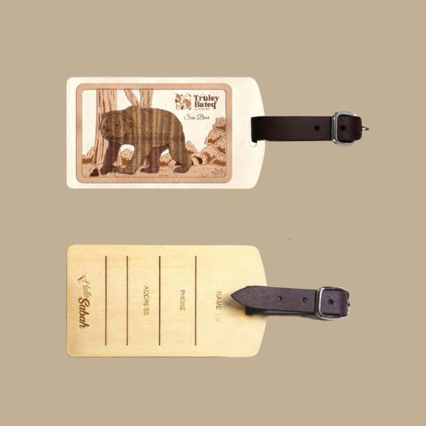 Premium Wooden Luggage Tag