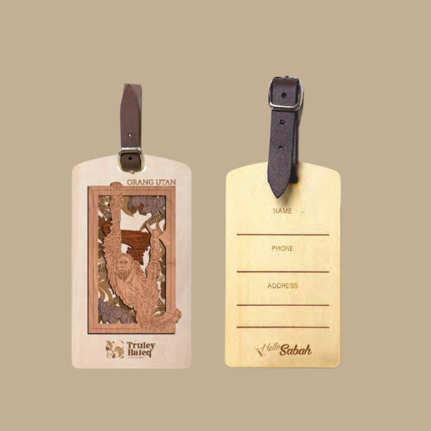 Premium Wooden Luggage Tag