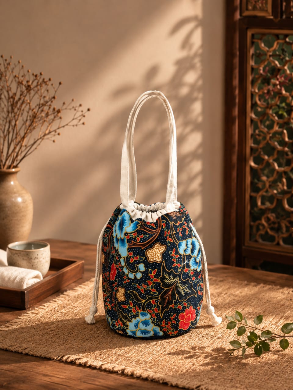 Batik Bloom Bucket Bag 002