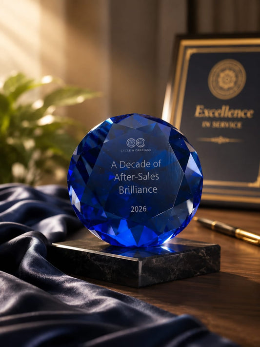 Crystal Paper Weight- Blue diamond