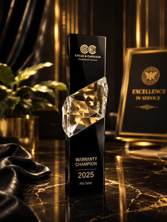 Black Solid Crystal Custom Made Trophy