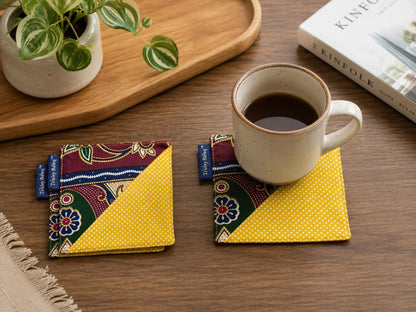 2 in 1 Batik Fabric Coaster Set